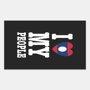 Ich höre (Liebe) meine Lao-Leute Rechteckiger Aufkleber