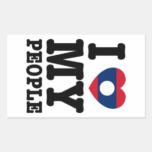 Ich höre (Liebe) meine Lao-Leute Rechteckiger Aufkleber