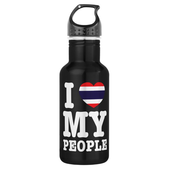 Ich höre (Liebe) Meine Thai-Leute Trinkflasche (Vorderseite)