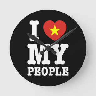 Ich höre (Liebe) meine Vietnam-Leute Runde Wanduhr