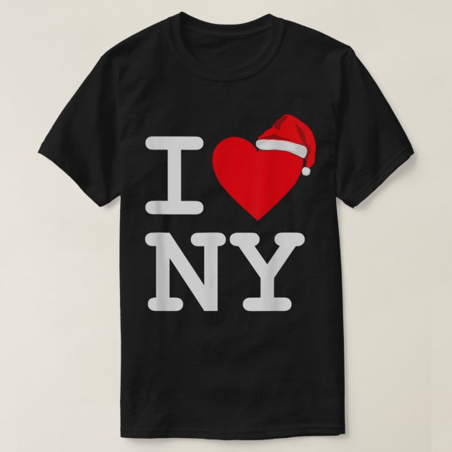 Ich höre Liebe NY New York City NYC Weihnachtsmann T-Shirt (Design vorne)