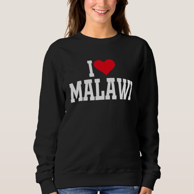 Ich höre Malawi mit Rotem Herzen I Liebe Malawi Sweatshirt (Vorderseite)