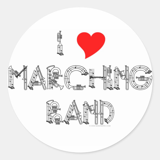 Ich höre Marching Band Runder Aufkleber (Vorderseite)