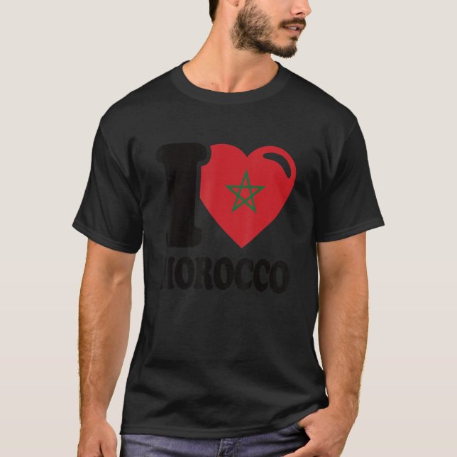 Ich höre Marokko Schönes Marokko Flaggen I Liebe M T-Shirt (Vorderseite)