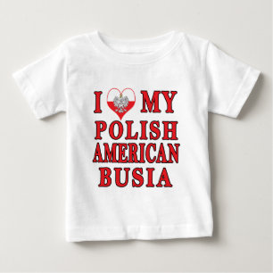Ich höre mein polnisch-amerikanisches Busia Baby T-shirt