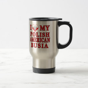Ich höre mein polnisch-amerikanisches Busia Reisebecher