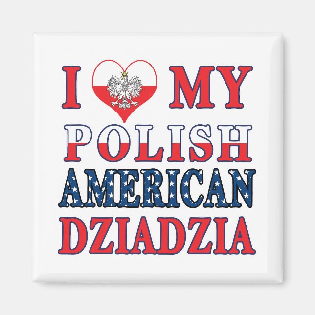 Ich höre mein Polnisch Amerikanisches Ziadzia Magnet (Vorne)