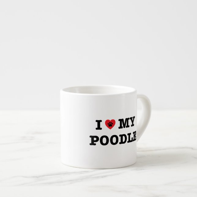 Ich höre mein Poodle Espressotasse (Vorderseite Rechts)