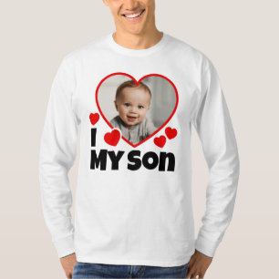 Ich höre mein Sohn Personalisiertes Foto Langschlä T-Shirt