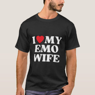 Ich höre meine Emo-Ehefrau lustiges Zitat Rotes He T-Shirt