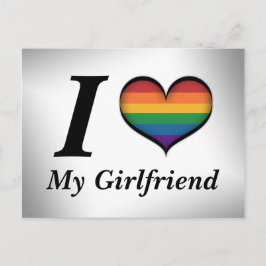 Ich höre meine Freundin Lesbian Pride Typografie Postkarte