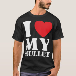 Ich höre meine Mullet Funny Red Heart Liebe Mullet T-Shirt