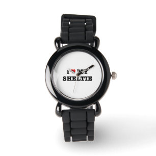Ich höre meine Sheltie Wristwatch Armbanduhr