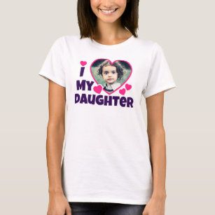 Ich höre meine Tochter Personalisiertes Foto rosa. T-Shirt
