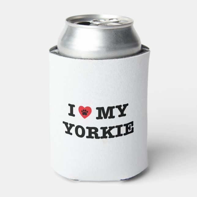Ich höre meine Yorkie Can Cooler Dosenkühler (Kanne Vorderseite)
