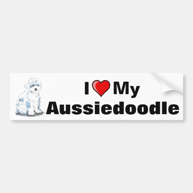 Ich höre meinen Aussiedoodle-Autoaufkleber Autoaufkleber (Vorne)