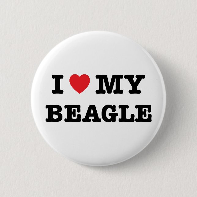 Ich höre meinen Beagle-Button Button (Vorderseite)