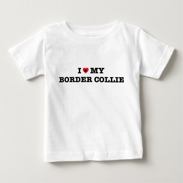Ich höre meinen Border Collie Baby Bodysuit T-shirt (Vorderseite)