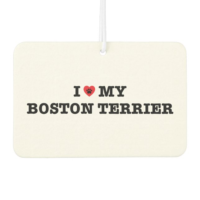 Ich höre meinen Boston Terrier Car Air Freshener Autolufterfrischer (Vorderseite)