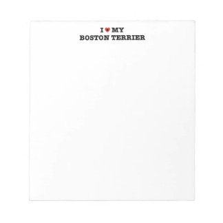 Ich höre meinen Boston Terrier Notepad Notizblock