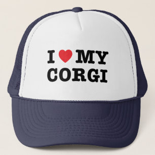Ich höre meinen Corgi Trucker Hut Truckerkappe