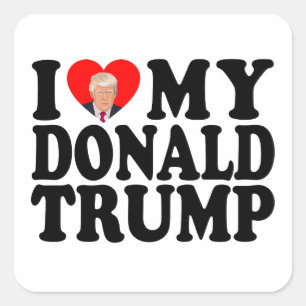 Ich höre meinen Donald Trump 47. Präsident Quadratischer Aufkleber