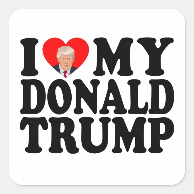 Ich höre meinen Donald Trump 47. Präsident Quadratischer Aufkleber (Vorderseite)