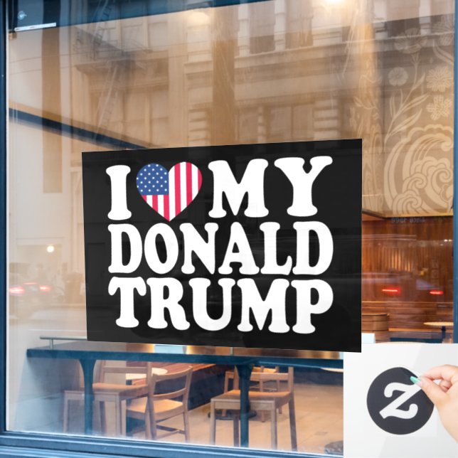Ich höre meinen Donald Trump für Präsident 2024 Fensteraufkleber (Café-Fenster)