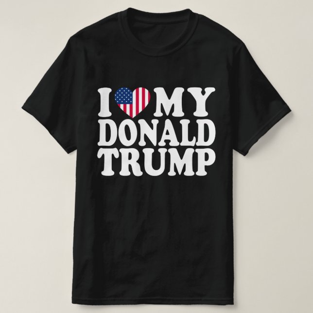 Ich höre meinen Donald Trump für Präsident 2024 T-Shirt (Design vorne)