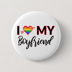 Ich höre meinen Freund Gay Valentines LGBTQ Pride Button
