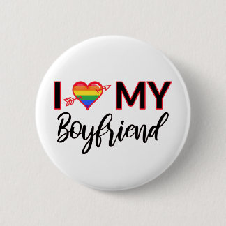 Ich höre meinen Freund Gay Valentines LGBTQ Pride Button