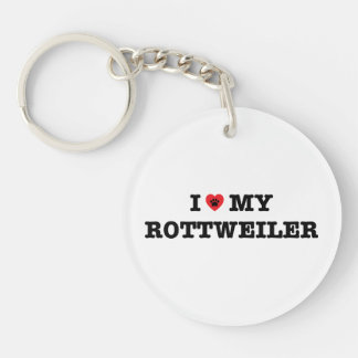 Ich höre meinen Rottweiler-Acryl-Schlüsselanhänger Schlüsselanhänger