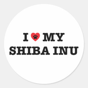 Ich höre meinen Shiba-Inu-Aufkleber Runder Aufkleber