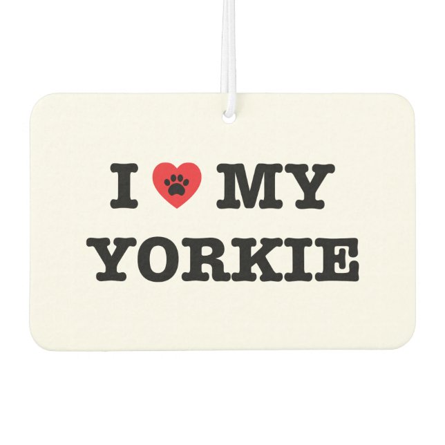 Ich höre meinen Yorkie Car Air Freshener Autolufterfrischer (Vorderseite)