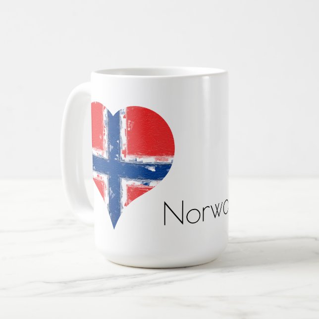 Ich höre Norwegische Flagge Kaffeetasse (Vorderseite Links)