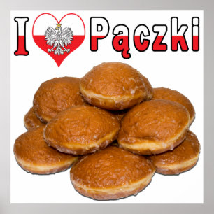 Ich höre Paczki Polnisches Essen Poster