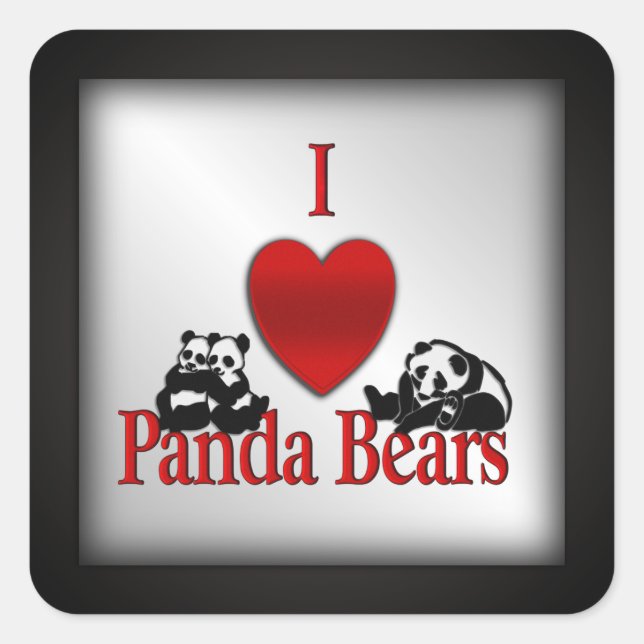 Ich höre Panda Bears Quadratischer Aufkleber (Vorderseite)