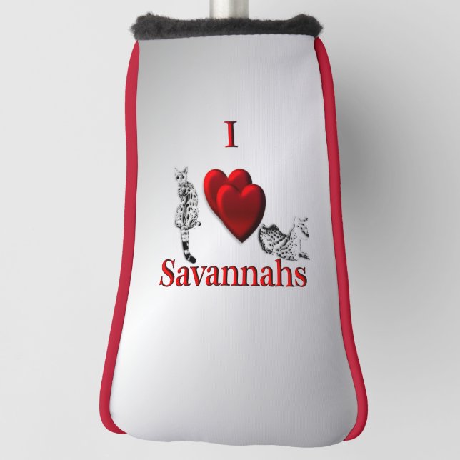 Ich höre Savannah Cat Silver Golf Headcover (Rotieren 90)