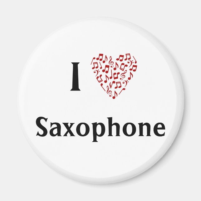 Ich höre Saxophon - Musikinstrument Magnet (Vorne)