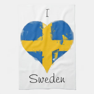 Ich höre Schweden schwedische Flagge Geschirrtuch