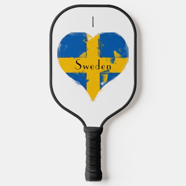 Ich höre Schweden schwedische Flagge Pickleball Schläger (Vorderseite)