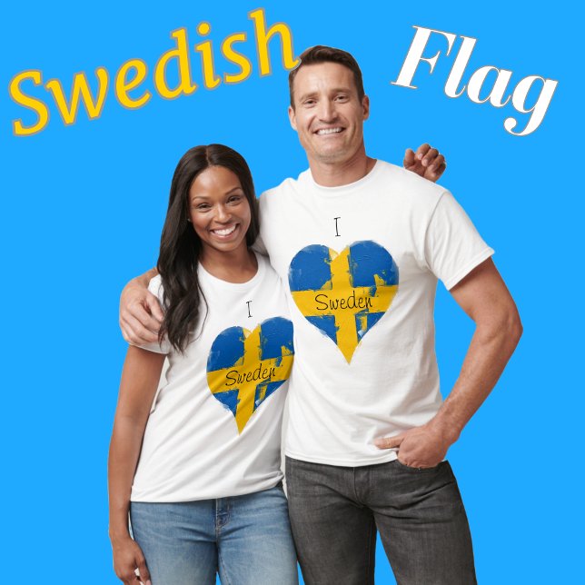 Ich höre Schweden schwedische Flagge T-Shirt (Von Creator hochgeladen)