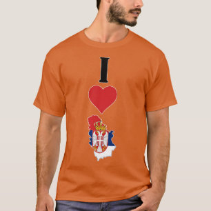 Ich höre Serbien I Liebe Serbische Nationalflagge T-Shirt