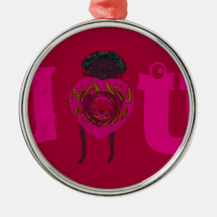 Ich höre Sie Nakupenda Sana Happy Valentinstag Silbernes Ornament