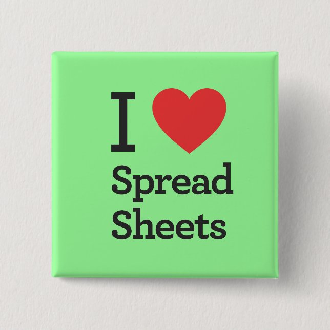 Ich höre Spread Sheets Button (Vorderseite)