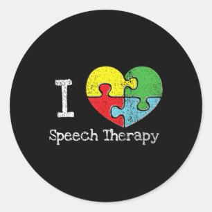 Ich höre Sprechtherapie, Autismus Bewusstsein Runder Aufkleber