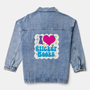Ich höre Sticker Bücher Kindheit Nostalgie Motto Jeansjacke