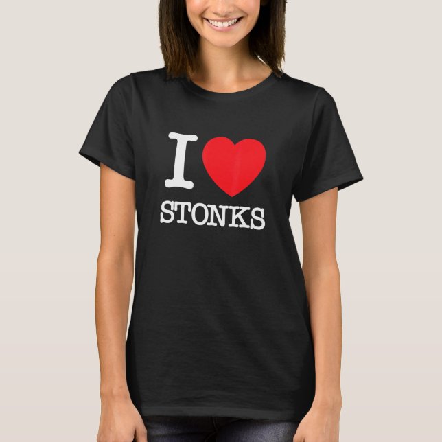 Ich höre Stonks Retro Stock Investor Day Trader T-Shirt (Vorderseite)