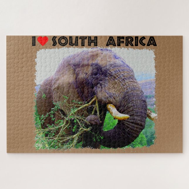 Ich höre Südafrika Bull Elephant Puzzle (Horizontal)