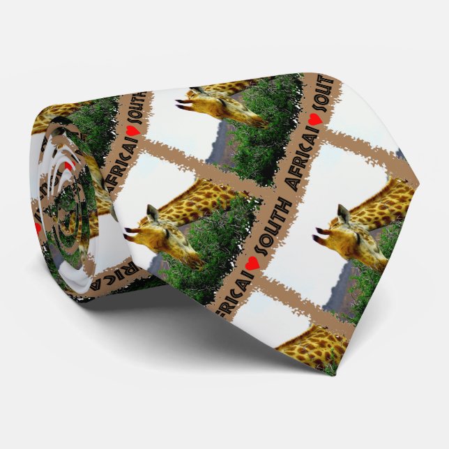 Ich höre Südafrika Giraffe Thorn Krawatte (Gerollt)